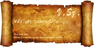 Végh Szervác névjegykártya