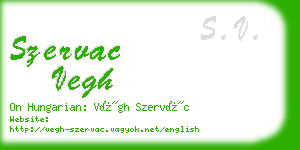 szervac vegh business card
